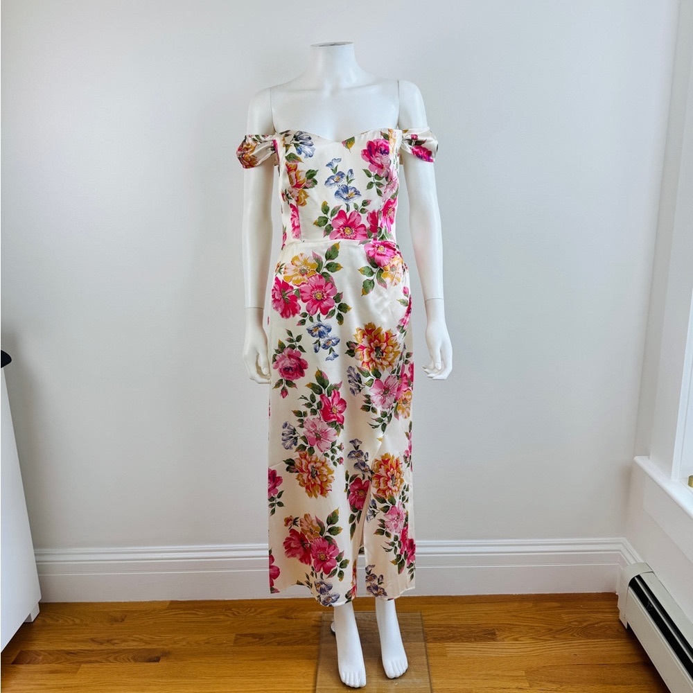 Reformation Pink Floral Midi Dress - Picture 2 of 9
